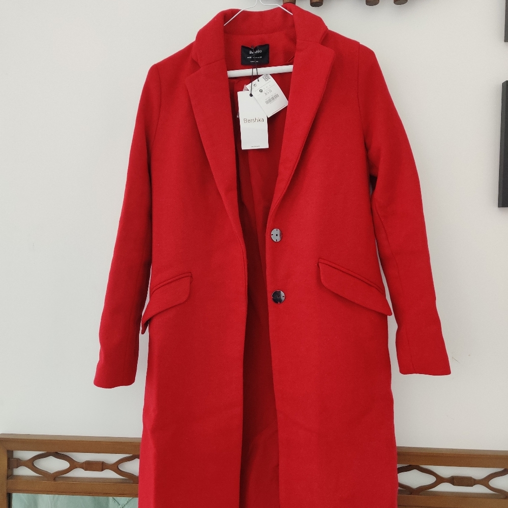 Red Bershka Coat